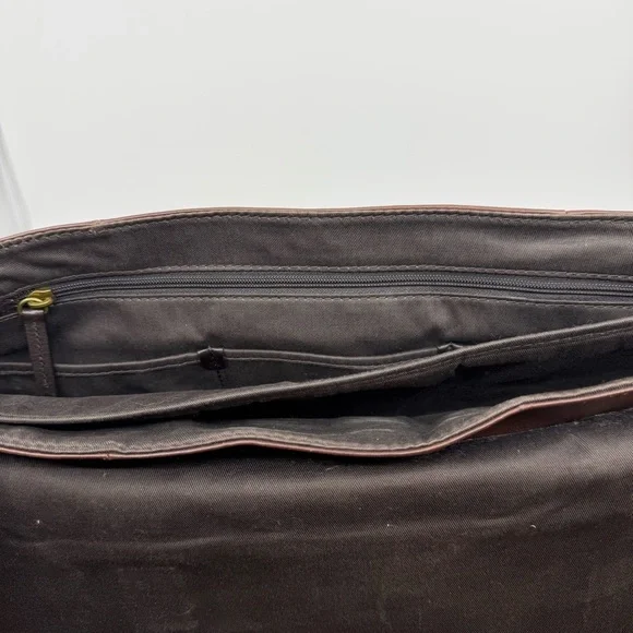 Fossil MBG9153 Estate Leather Messenger Bag Brown Laptop Crossbody - Picture 11 of 16